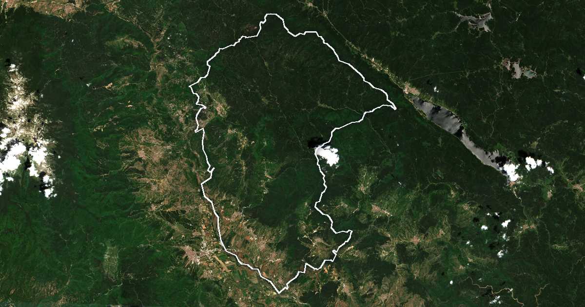 Image satellite avec la limite tracée: Garmen