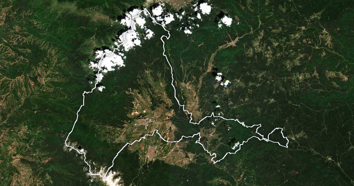 Image satellite avec la limite tracée: Razlog