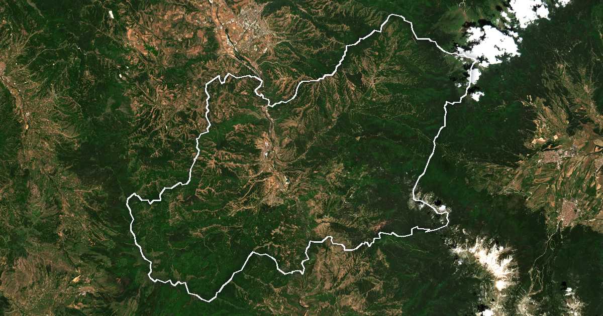 Image satellite avec la limite tracée: Simitli