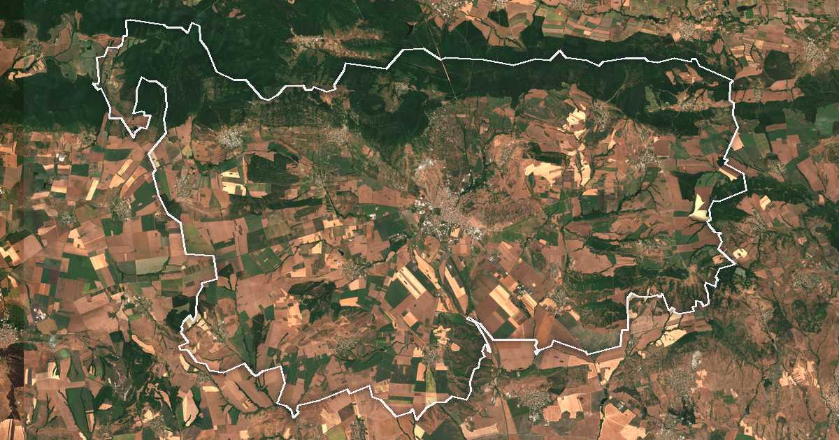 Image satellite avec la limite tracée: Aïtos