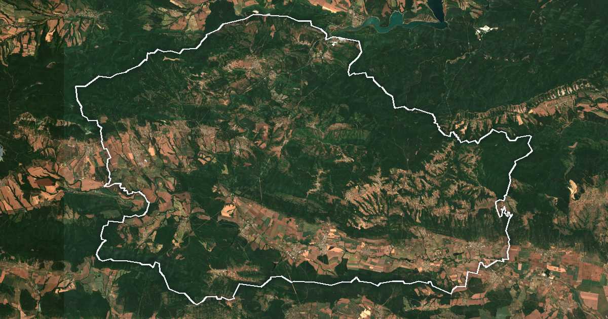Image satellite avec la limite tracée: Rouen