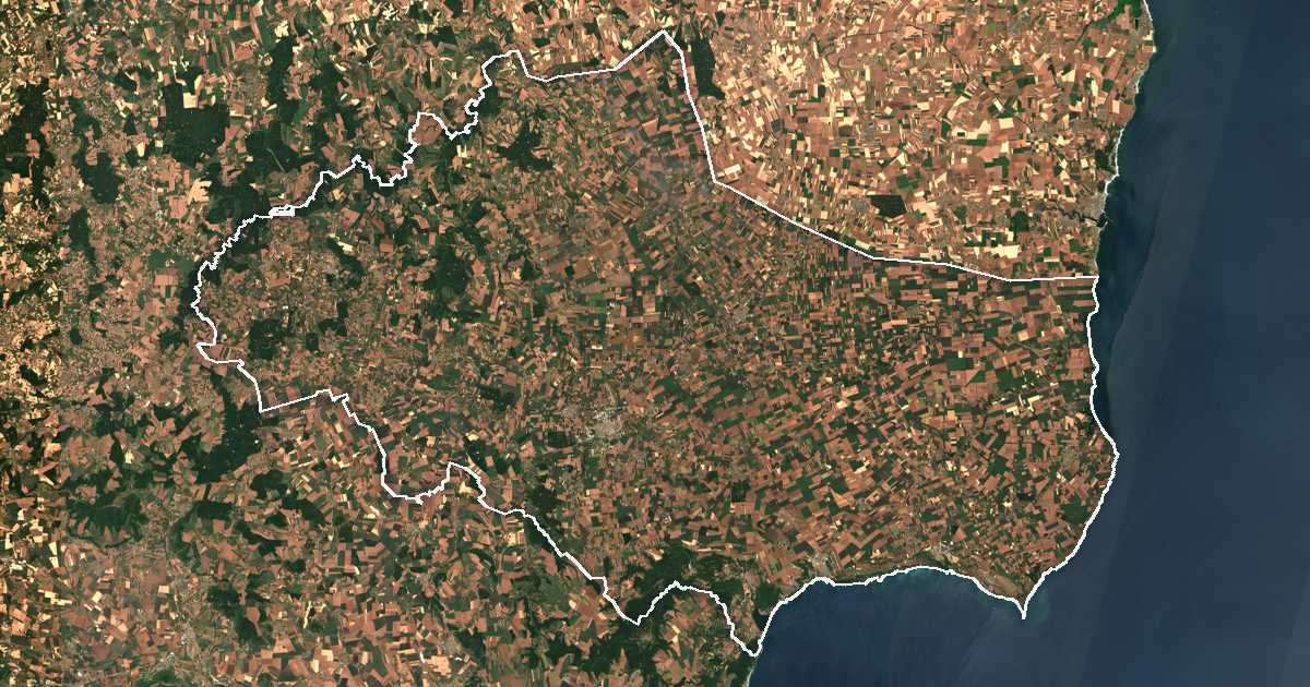 Image satellite avec la limite tracée: Dobritch
