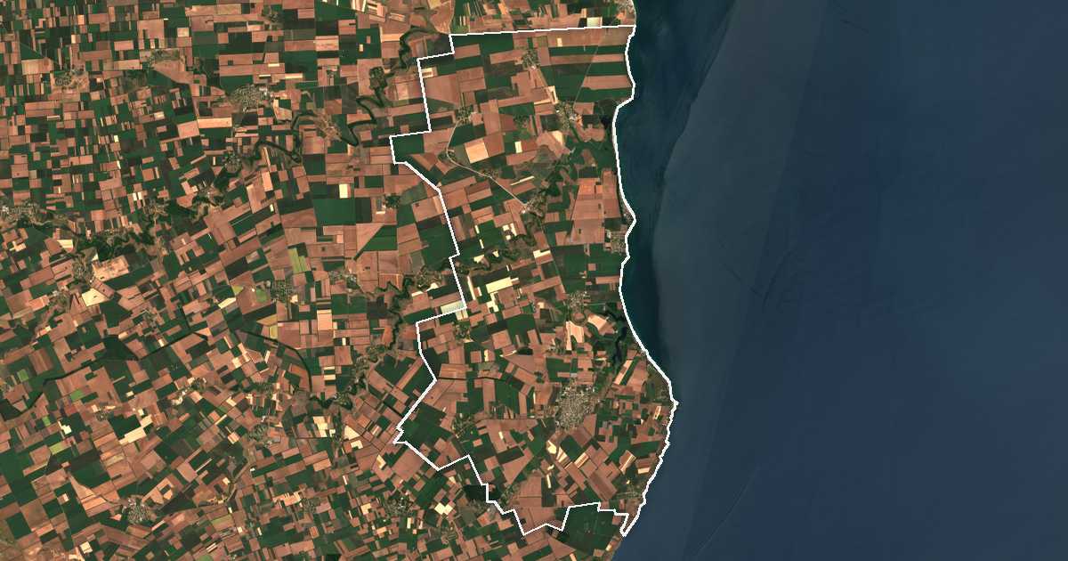 Image satellite avec la limite tracée: Chabla