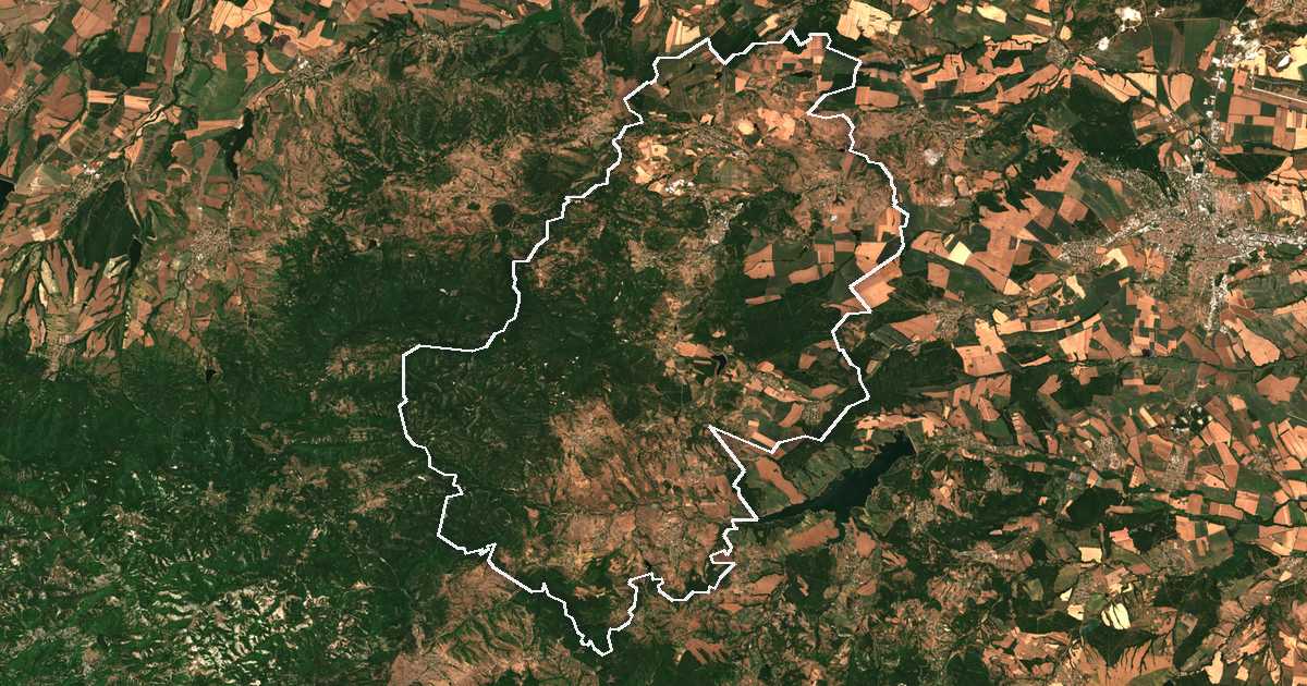 Image satellite avec la limite tracée: Mineralni bani