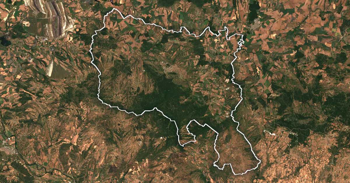 Image satellite avec la limite tracée: Topolovgrad