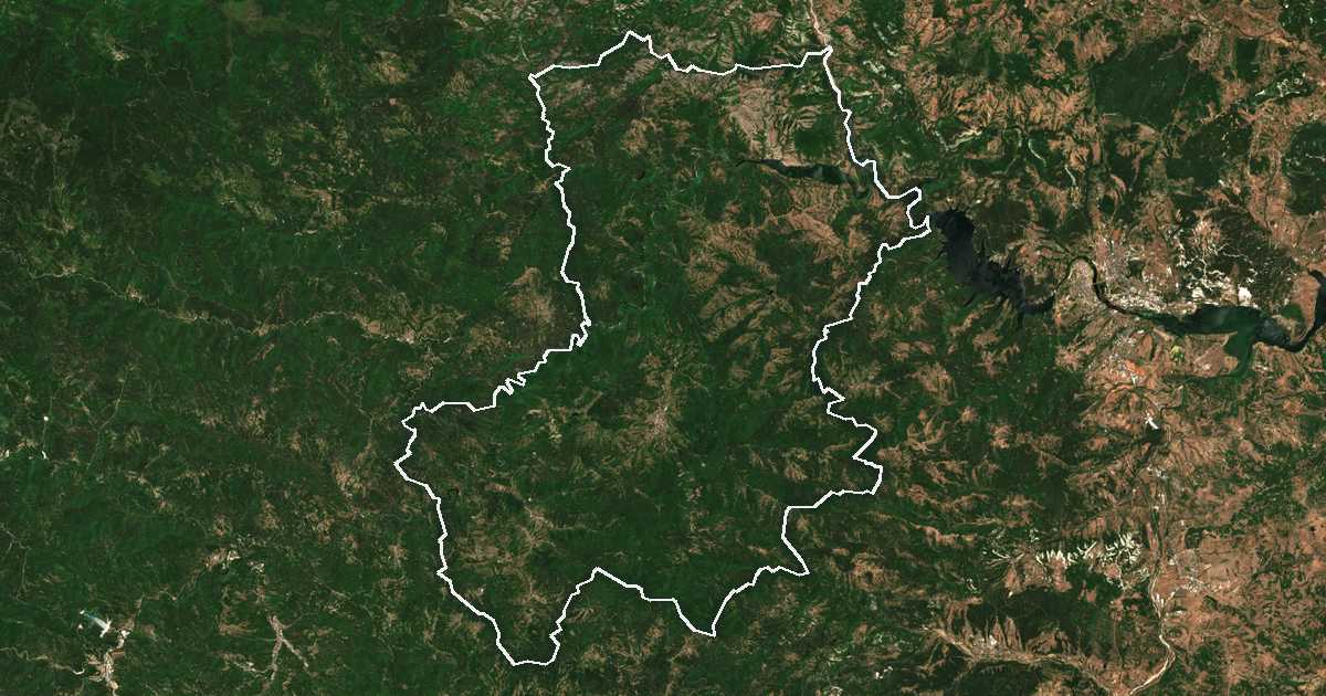 Image satellite avec la limite tracée: Ardino