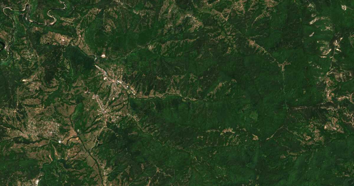 Carte satellite de Srunsko