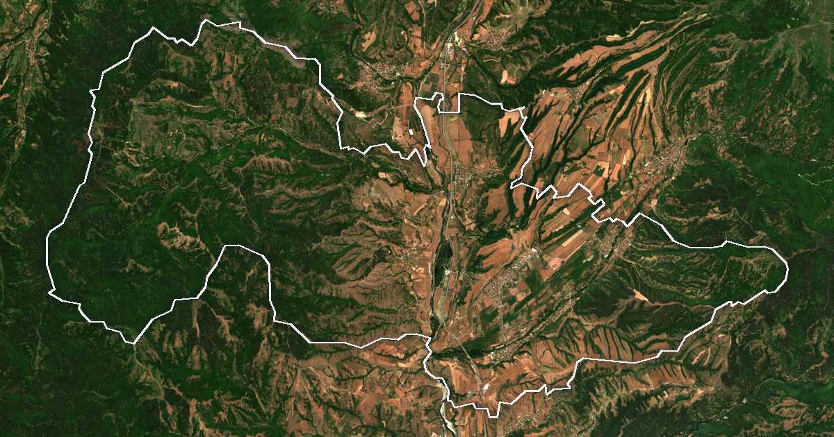 Image satellite avec la limite tracée: Kotcherinovo