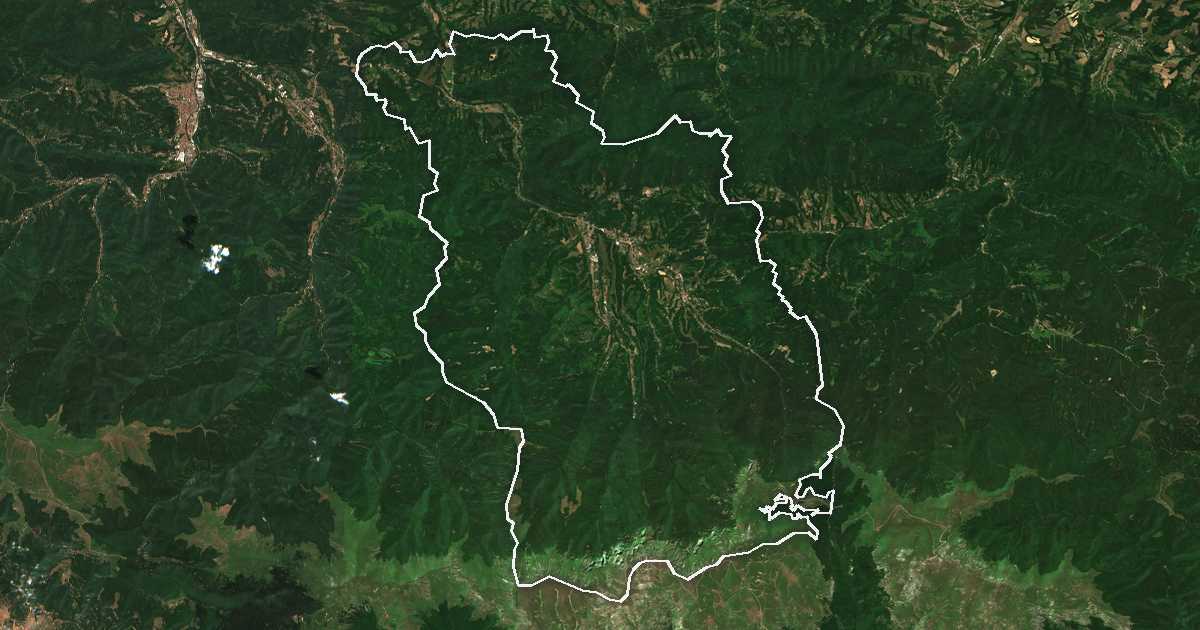 Image satellite avec la limite tracée: Apriltsi