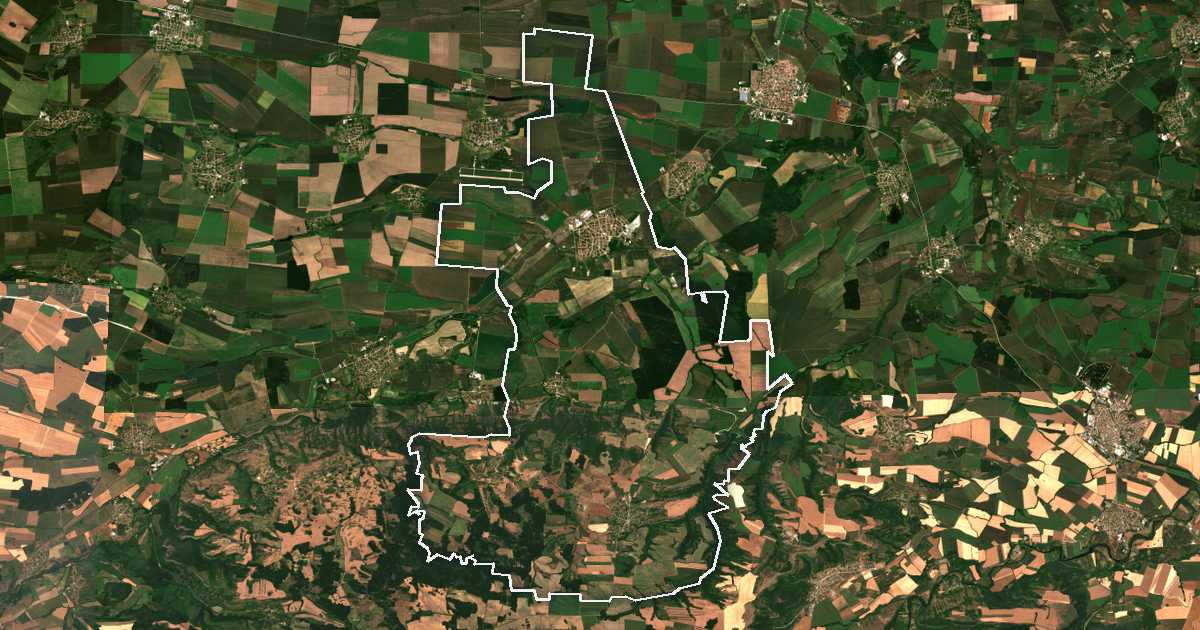 Image satellite avec la limite tracée: Letnitsa