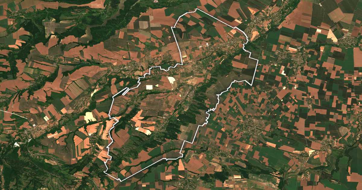 Image satellite avec la limite tracée: Brousartsi