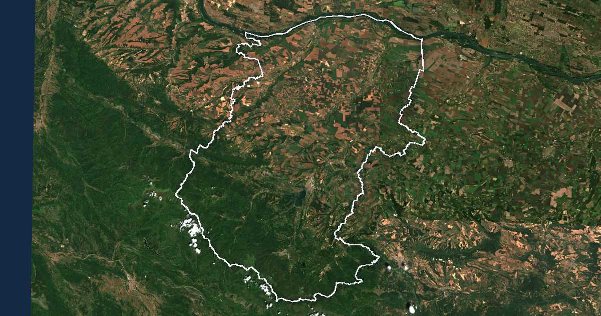 Image satellite avec la limite tracée: Montana