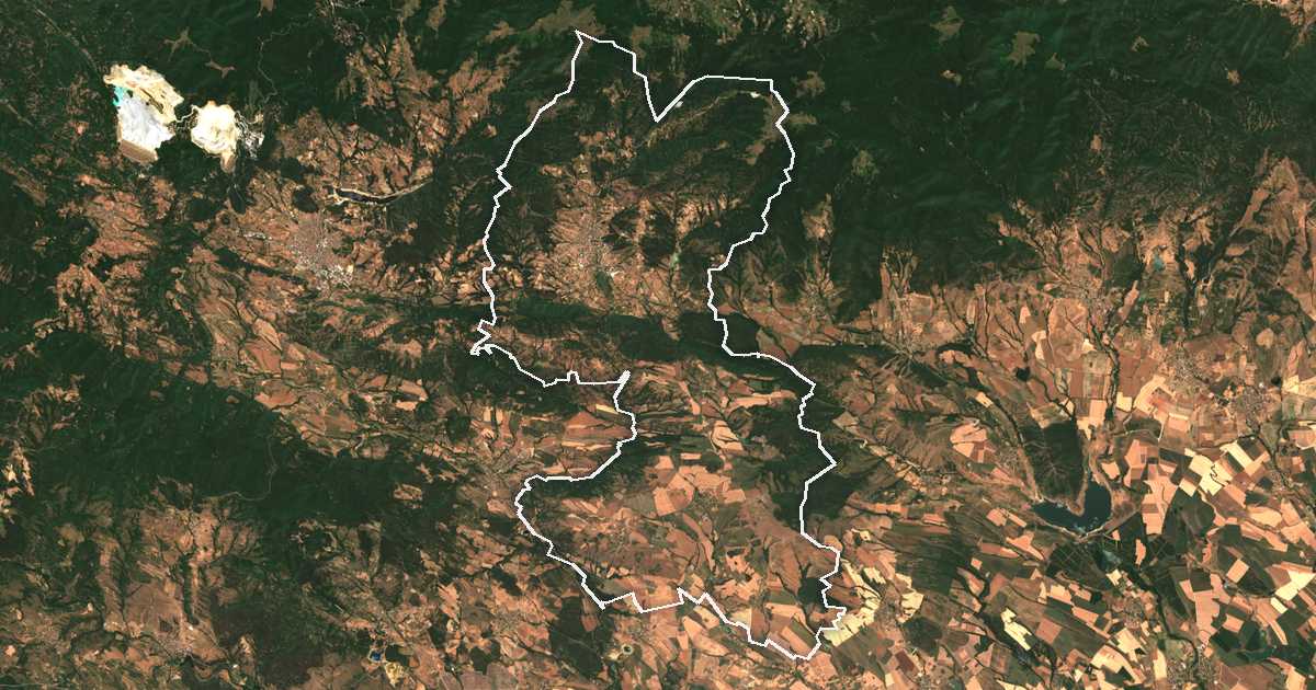 Image satellite avec la limite tracée: Streltcha