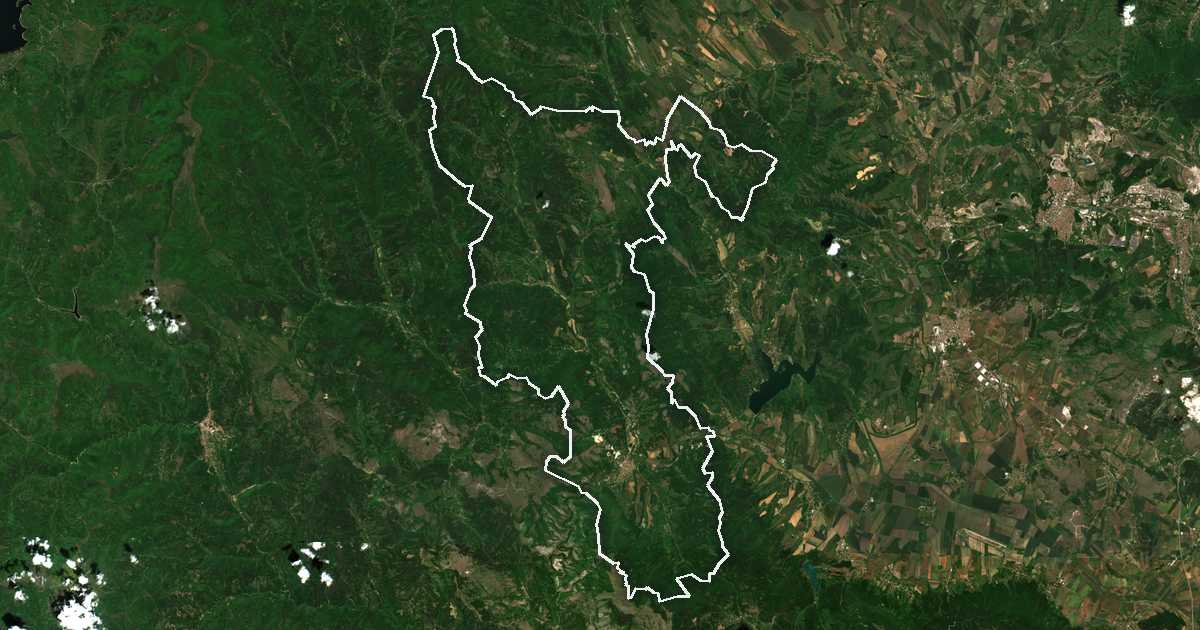 Image satellite avec la limite tracée: Zemen