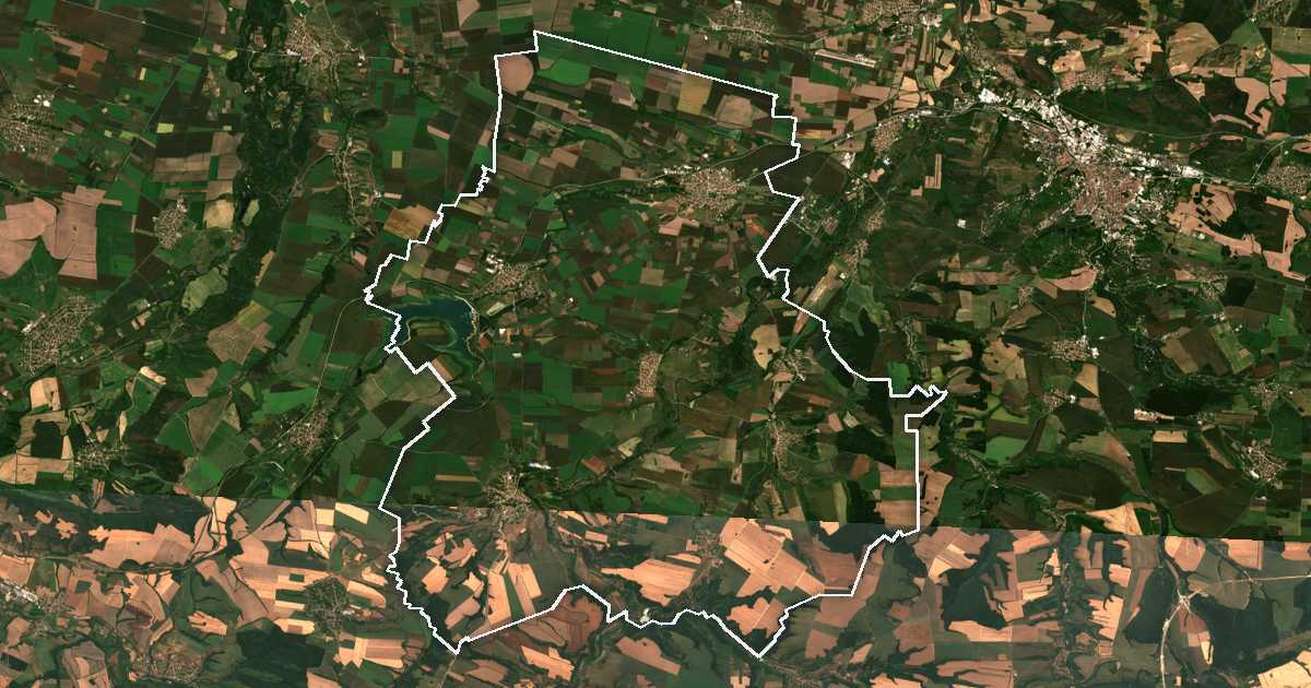 Image satellite avec la limite tracée: Dolni Dabnik
