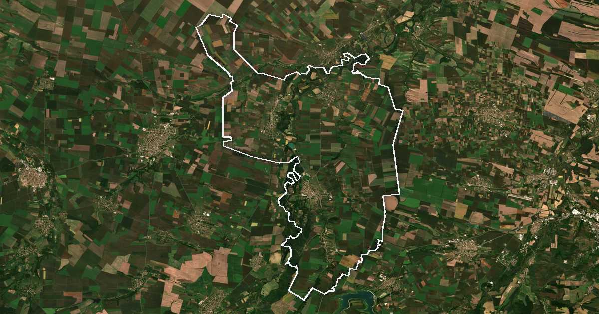 Image satellite avec la limite tracée: Iskar