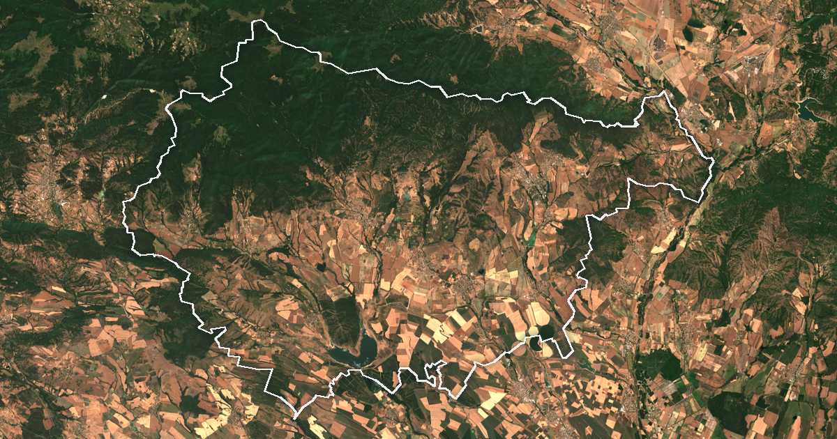 Image satellite avec la limite tracée: Hisarya