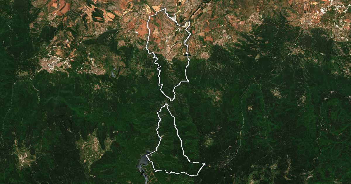 Image satellite avec la limite tracée: Kritchim
