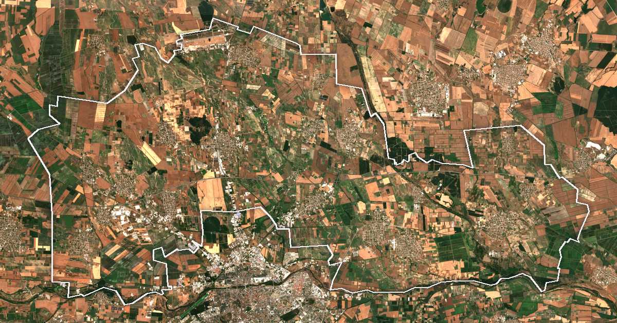 Image satellite avec la limite tracée: Maritsa