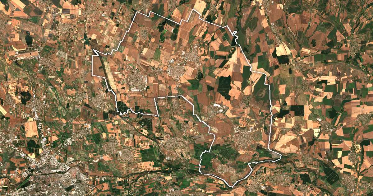 Image satellite avec la limite tracée: Rakovski