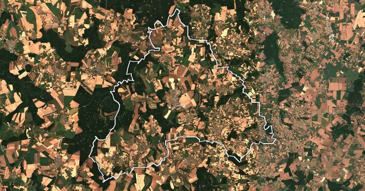 Image satellite avec la limite tracée: Isperikh