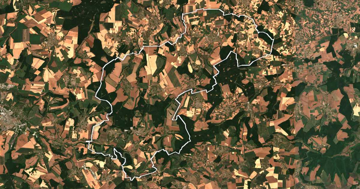 Image satellite avec la limite tracée: Samouil