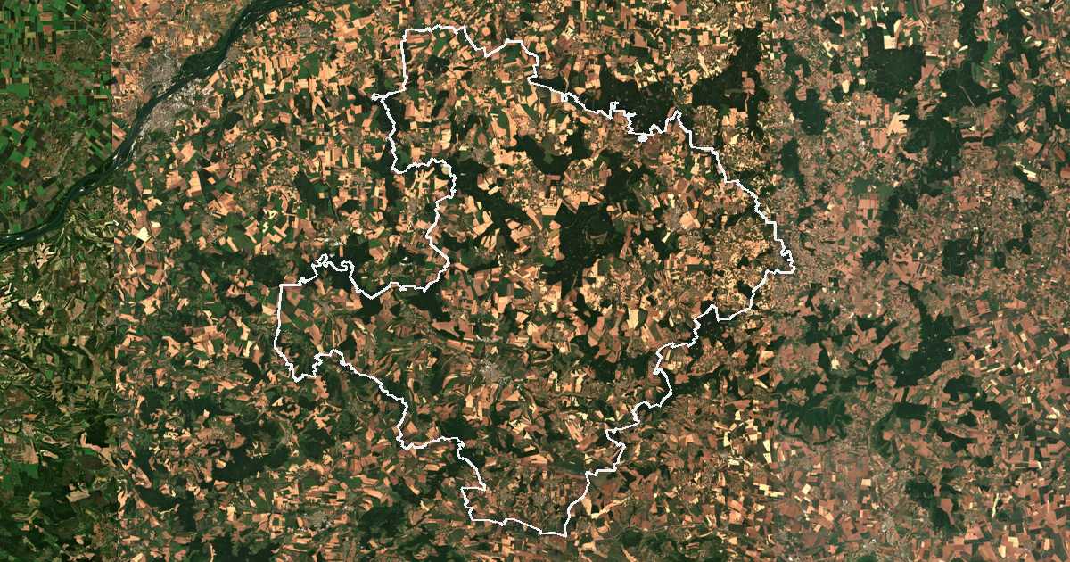 Image satellite avec la limite tracée: Razgrad