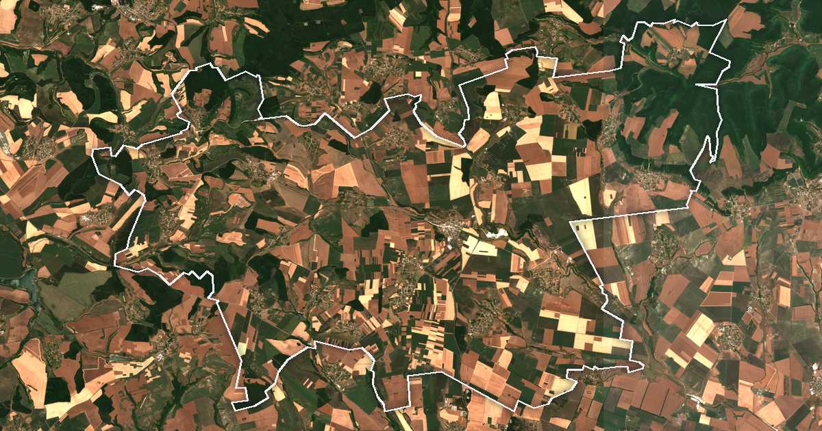 Image satellite avec la limite tracée: Khitrino
