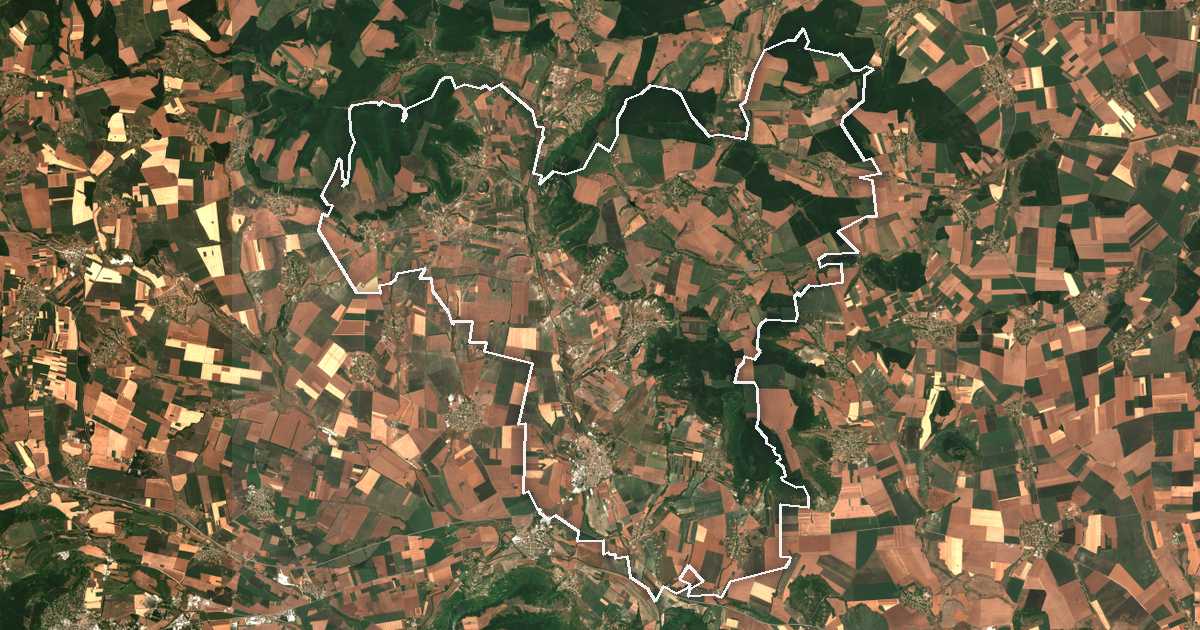 Image satellite avec la limite tracée: Novi pazar