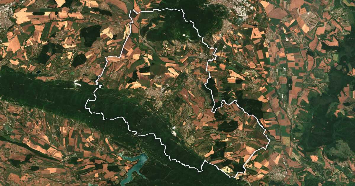 Image satellite avec la limite tracée: Veliki Preslav