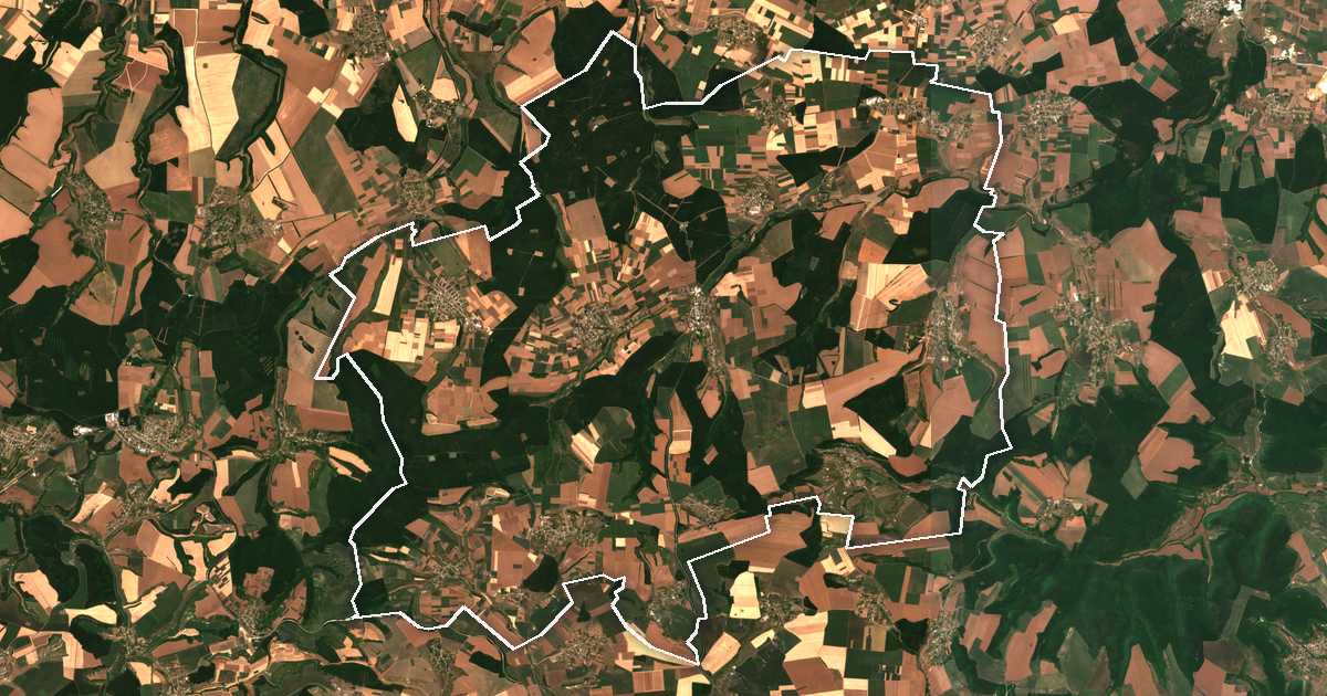 Image satellite avec la limite tracée: Venets