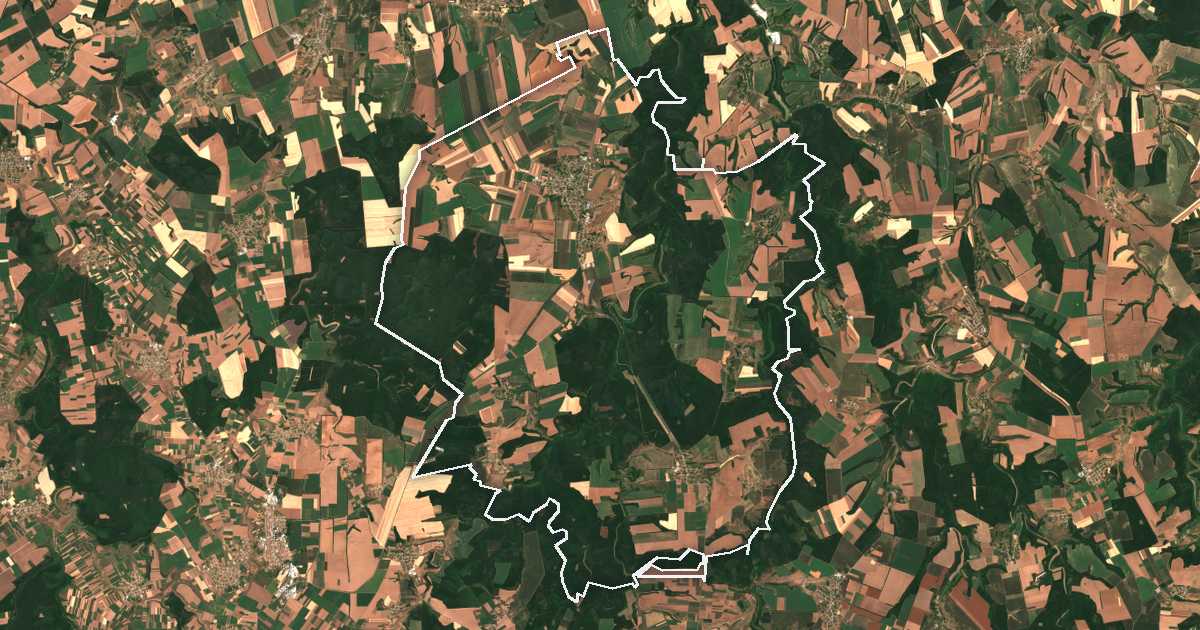 Image satellite avec la limite tracée: Alfatar