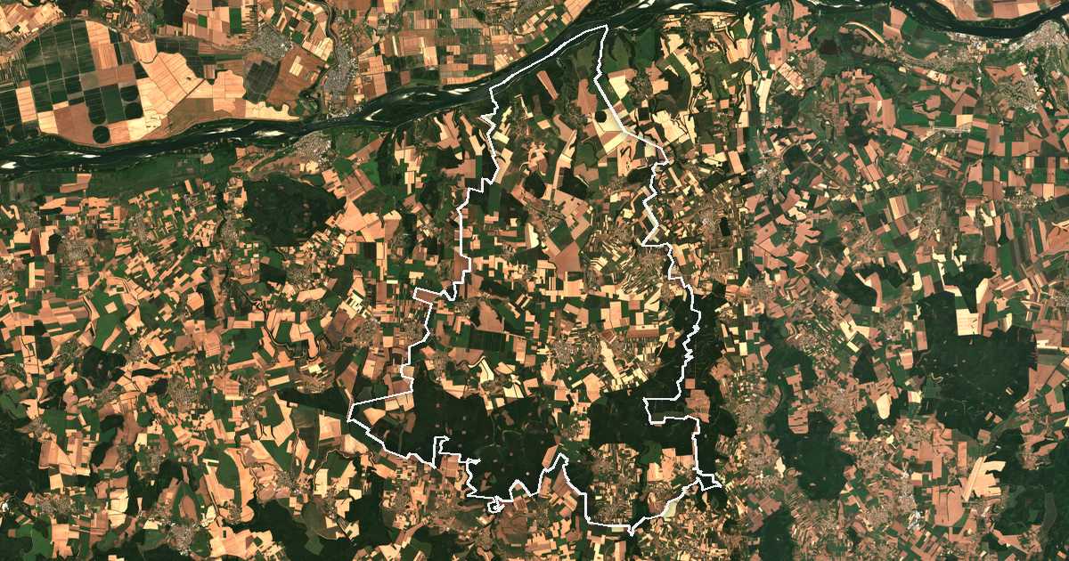 Image satellite avec la limite tracée: Glavinitsa