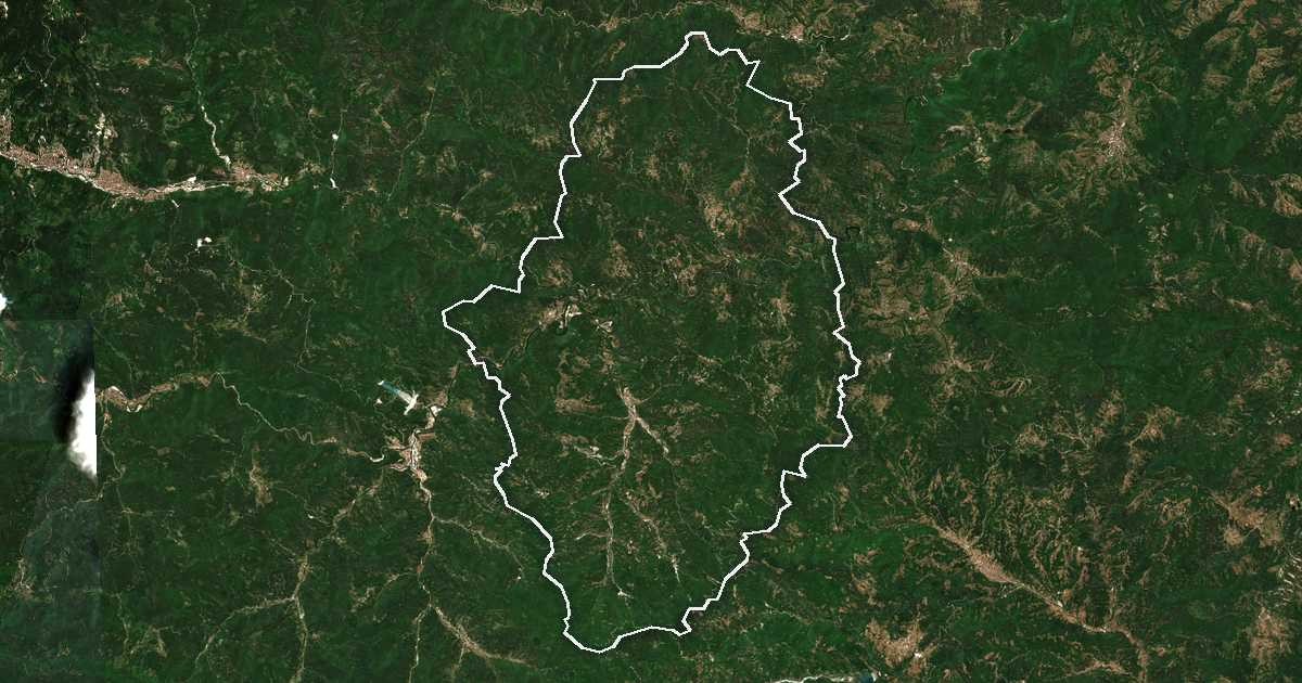 Image satellite avec la limite tracée: Madan