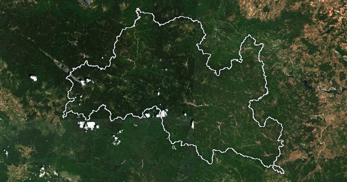 Image satellite avec la limite tracée: Smolyan
