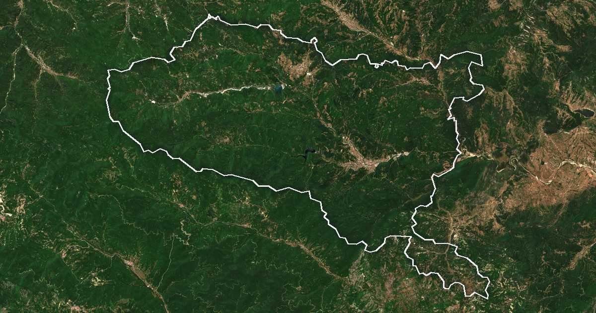 Image satellite avec la limite tracée: Zlatograd