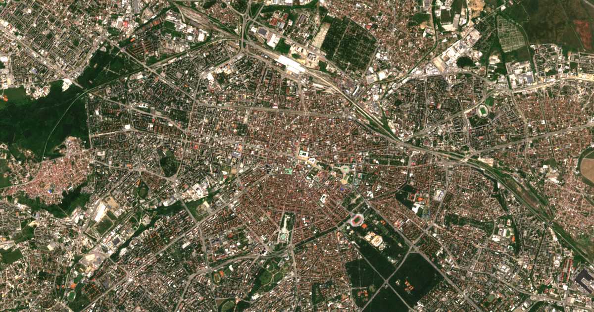 Carte satellite de Sofia