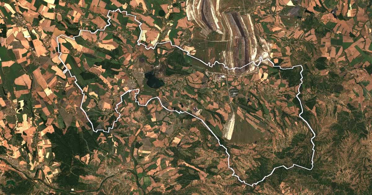 Image satellite avec la limite tracée: Galabovo