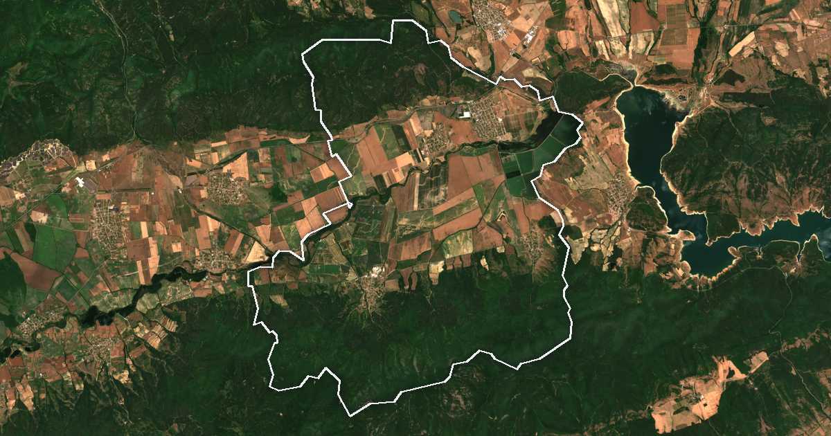Image satellite avec la limite tracée: Nikolaevo