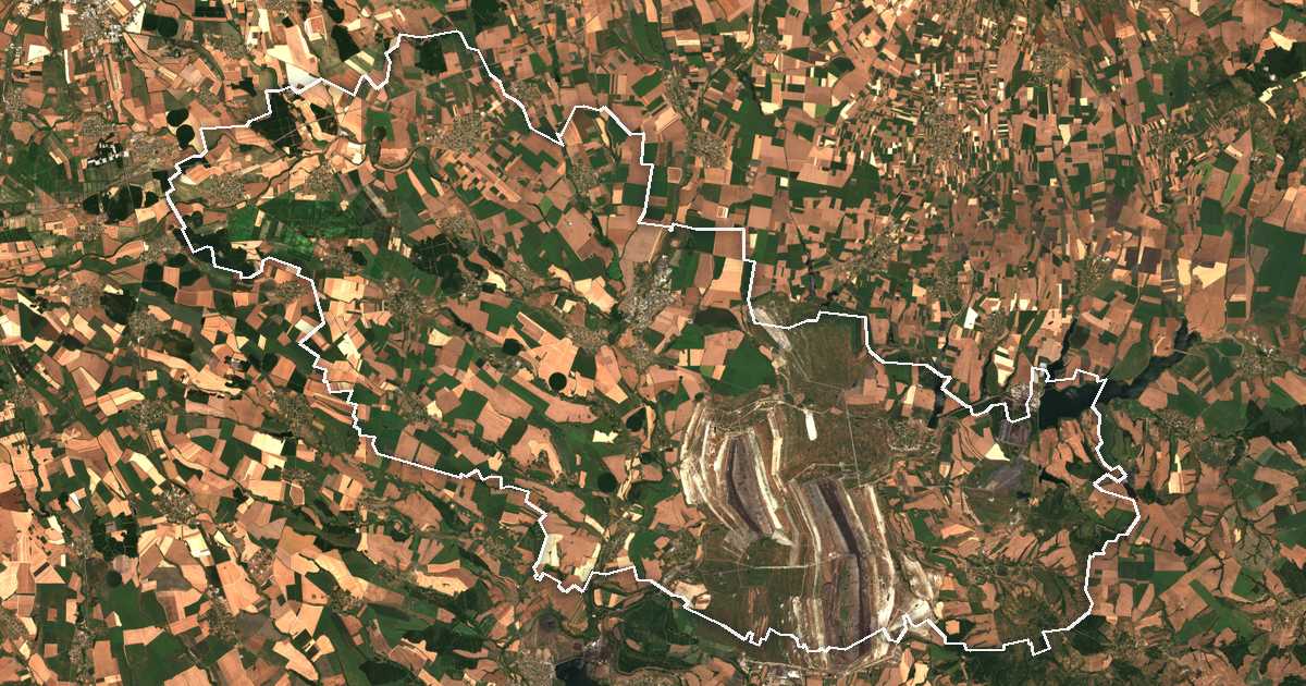 Image satellite avec la limite tracée: Radnevo