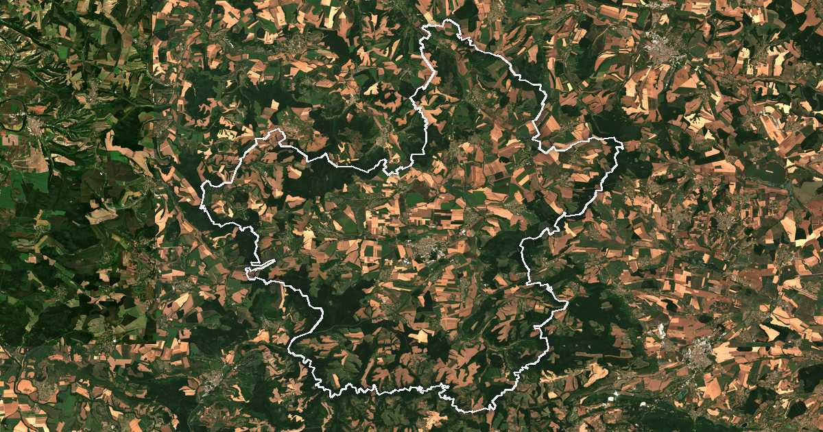 Image satellite avec la limite tracée: Popovo