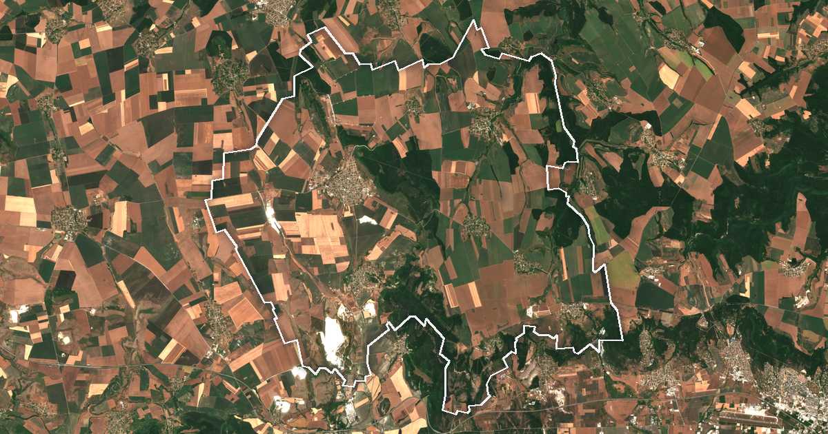 Image satellite avec la limite tracée: Souvorovo