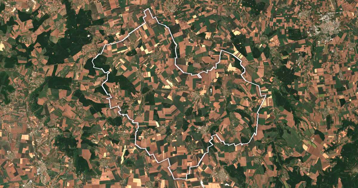 Image satellite avec la limite tracée: Valtchidol