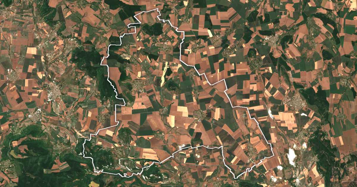 Image satellite avec la limite tracée: Vetrino