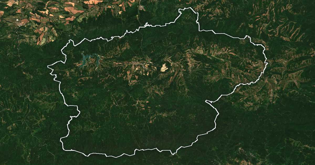 Image satellite avec la limite tracée: Elena