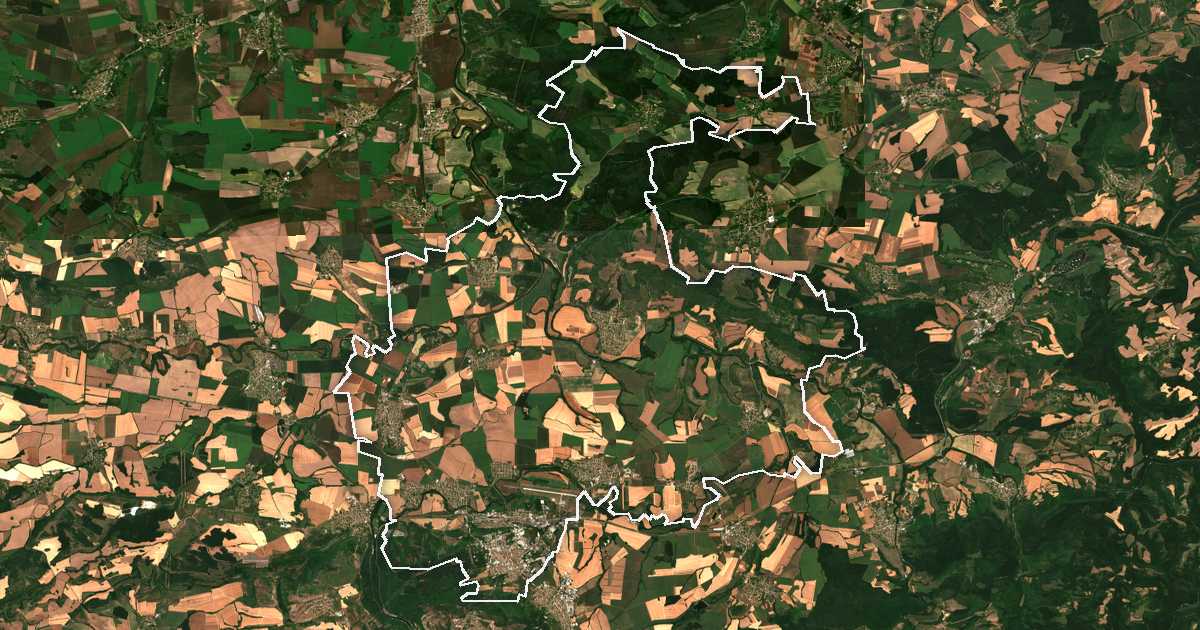 Image satellite avec la limite tracée: Gorna Oryahovitsa