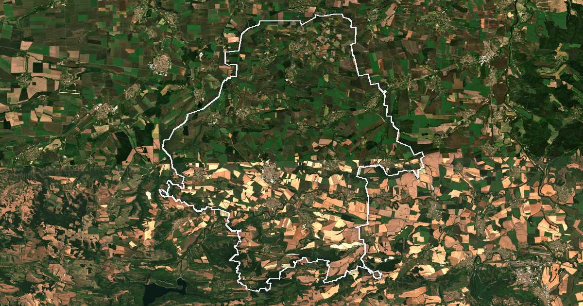 Image satellite avec la limite tracée: Pavlikeni