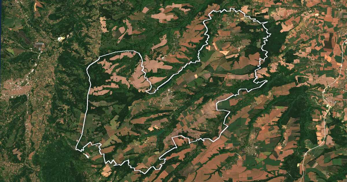 Image satellite avec la limite tracée: Koula