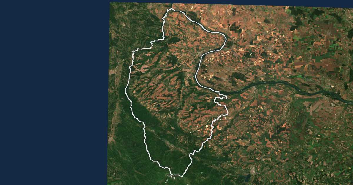 Image satellite avec la limite tracée: Vidin