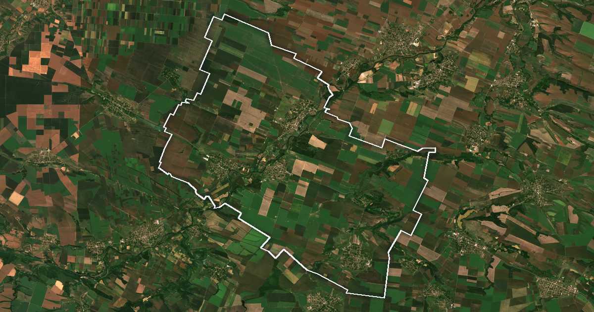 Image satellite avec la limite tracée: Khaïredin